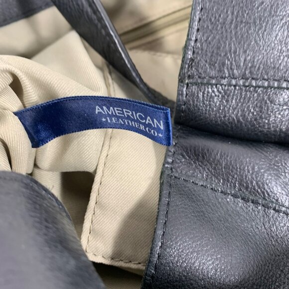 AMERICAN LEATHER CO Avery Sling Hobo Shoulder Bag Black Leather Tote EUC - Picture 9 of 13